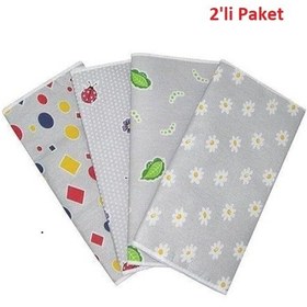 Resim 2li Paket Mandaş Lüx Süngerli Ütü Masası Kılıfı Örtüsü Bezi 140x52 Krem 