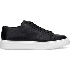 Resim Marcomen 152-17494 Erkek Hakiki Deri Klasik Sneaker Siyah 