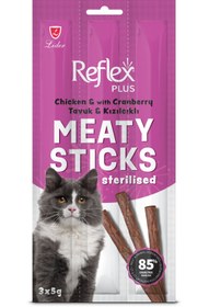 Resim Reflex Plus Tavuklu ve Kızılcıklı Sticks Kısırlaştırılmış Kedi Ödül Maması 3X5 gr 