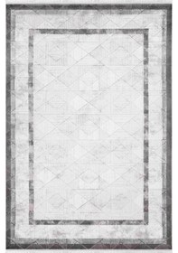 Resim Vivaldi Nüans 1047 Gri Çerçeveli Akrilik Salon Yolluk Halısı 