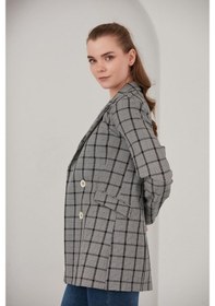 Resim Alexander Gardi Alexandergardı Ekoseli Blazer Ceket (B22-20401) 