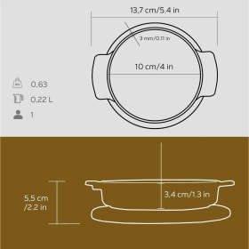 Resim Braventa Collection ,pişirme Kabı, Lv Eco Gv 11 K4, Yuvarlak Güveç, Ahşap Altlık, Çap 11 Cm, Dökme Demir, Siyah 