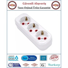 Resim Fetih Üçlü Topraklı Grup Priz Klemensli - Kablosuz - Orjinal Ürün 