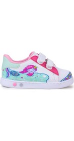 Resim Kiko Kids Mermaid Cırtlı Işıklı Kız Bebek Spor Ayakkabı Beyaz 