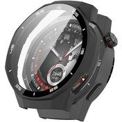 Resim Huawei Watch Gt 5 Pro İçin 46mm Pc Kapak Ölçeği Tasarım İzle Kılıf Kapak İle Temperli Cam Ekran Filmi 