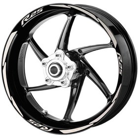 Resim Deeb Yamaha R25 Jant Şeridi Reflektif Beyaz Beyaz Model S 