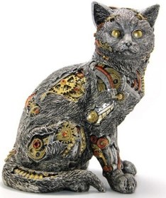 Resim 9020611700978drvs - Steampunk Polyester Kedi Figürü Model 2 
