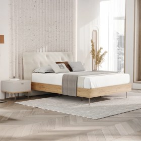 Resim Enza Home Cante Başlıklı Karyola 2'li Set - Krem 