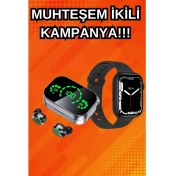Resim Yeni Nesil Akıllı Saat ve Ucuz Kaliteli Bluetooth Kablosuz Kulaklık Amoled Ekran 