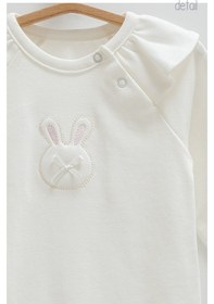 Resim Caramell Cute Rabbıt Omuz Detaylı İkili Çıtçıtlı Body Ekru 