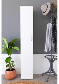 Resim 6 Raflı Tek Kapak Oyuncak Dolabı Beyaz 