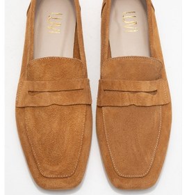 Resim Luvi Shoes Morne Taba Süet Hakiki Deri Kadın Loafer Ayakkabı Taba Süet 
