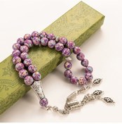 Resim Userfriendly11 Mor Doğal Taş Dua Boncukları - El Yapımı Tesbih, Dhikr Ve Araba Dekoru İçin 