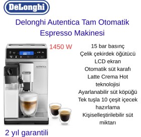 Resim Delonghi Autentica Tam Otomatik Espresso Makinesi + Hassas Mutfaktartısı Hediye 