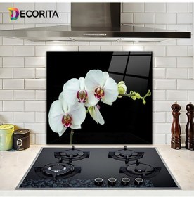Resim Decorita Cam Ocak Arkası Koruyucu | Zarif Orkide | 52cm x 60cm 