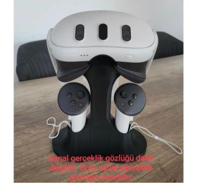 Resim Just3dprintings Oculus Meta Quest VR Stand Siyah Renkli Başlık ve Kumanda Düzenleyici 