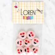 Resim Loren Crafts 8'li Gülen Yüz Düğme - 1022 