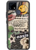 Resim Spoyi Oppo Realme C25 Retro Sticker Tasarımlı Glossy Telefon Kılıfı 
