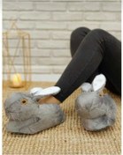 Resim Yiğit Moda Tavşanlı Pandüf Ev İçi Ses Yapmaz Kadın Panduf Gri 