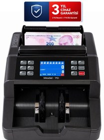 Resim Sesli Karışık Para Sayma Makinesi Mıx70+ Gri Tl - Euro Karışık Sayım Dolar Adet Sayım Müşteri Ekranı 