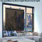 Resim Pencereler için çekilebilir karartma perdesi - Güneşe karşı koruma, ısı yalıtımı filmi, modern mesh tasarım, yatak odası, oturma odası, çalışma odası için ideal - Kolay kurulum, güç gerektirmez 