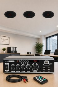 Resim Lastvoice Black Small-2 Tavan Hoparlör Ve Anfi Ses Sistemi Paketi (1 ANFİ 3 HOPARLÖR) 