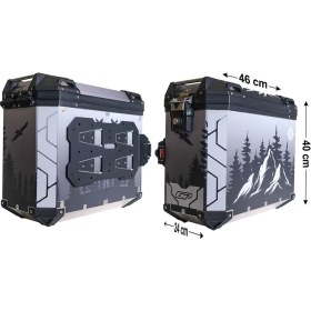 Resim Gp Kompozit DSN05 Universal 40 Lt x 2 Desenli Alüminyum Motosiklet Yan Çanta Seti 
