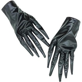 Resim Suntek Kısa Eldiven Nefes Alabilir Kaymaz Cosplay Eldivenleri Siyah 