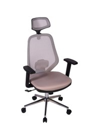 Resim Ofisbazaar Dali Fileli Yönetici Koltuğu Ergonomik Başlıklı Ofis Koltuğu Gri Gri 