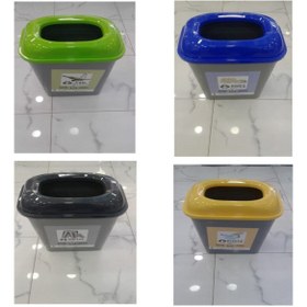 Resim Bahat Cam Metal Plastik Kağıt Atık Geri Dönüşüm Çöp Kutusu Kovası Seti 