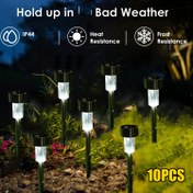 Resim 10 adet Güneş Enerjili LED Bahçe Işıkları - IP44 Yarı Gömme Montaj, Yarıklar, Çimler ve Sürüş Yolları için Sıcak Beyaz Aydınlatma - Dayanıklı, Enerji Verimli Yol Aydınlatması, Kurulum Donanımı Dahil, Sürüş Yolu Aydınlatması | Modern Dış Aydınlatma | Güneş Enerjili Işıklar, Dış Bahçe Işıkları 