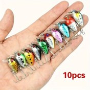 Resim 10 Adet Canlı Mini Krank Yem Balıkçılık Yemleri - Gerçekçi Yüzme Hareketi, Keskin Kanca, Dayanıklı ABS Yapı - Tatlısu & Tuzlu Su Balıkçılığı İçin İdeal, Çok Renkli Assorti, Balıkçılık Yemi 