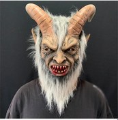 Resim Keçi Boynuzları İle Cadılar Bayramı Latex Lateks Maske Korkunç Diğer 