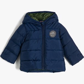 Resim Erkek Bebek Kapüşonlu Şişme Mont 