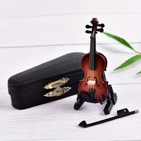 Resim Küçük Keman, Askı ve Kılıf ile: İç/Dış Mekan Dekoratif Ahşap Model 