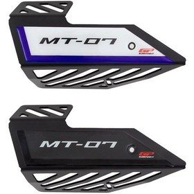 Resim GP Kompozit Yamaha MT-07 2014 - 2021 Uyumlu Egzoz Koruma Kapağı Siyah 