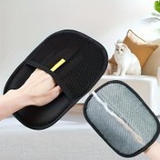 Resim 1 Adet Siyah Fileli Evcil Hayvan Tüyü Temizleme Eldiveni - Kediler & Köpekler için Nazik Deshedding Fırça Mitt, PVC İçermeyen ve Hafif Yapay Yün ile Ergonomik Tasarım & Sarı Sekme ile Giysiler, Mobilya, Halılar, Yatak Örtüsü, Dış Mekan - Evcil Hayvan Tüyü Çıkartma Aracı, Mobilya Temizleyici, Kolay Kullanım, Toksik Olmayan Malzeme, Ev Kullanımı 