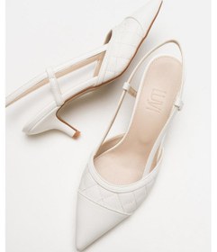 Resim Goodge Beyaz Sivri Burun Arkası Açık Kadın Topuklu Ayakkabı Beyaz 