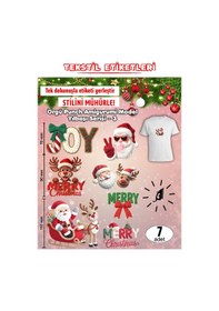 Resim Ütü İle Yapışan Kıyafet Etiketi Örgü Punch Amigurumi Model Yılbaşı Serisi - 3 Karışık 