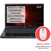 Resim Acer Nitro V 15 Intel Core i5 13420H 32GB DDR5 1TB M.2 SSD RTX 4050-6GB 60W FreeDos 15.6" FHD IPS 144Hz Taşınabilir Bilgisayar NH.QNBEY.004 