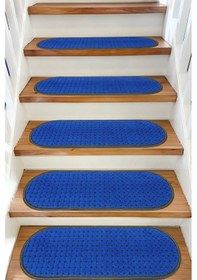 Resim Kapsüle Benekli Bukle Halıdan Basamak Ve Merdiven Paspası - Mavi / Adet Olarak Satılır Null 