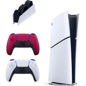 Resim Sony Playstation 5 Slim Digital 825 GB + Şarj Istasyonu + 2. Kırmızı Dualsense Ithalatçı Garantili 