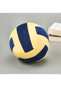 Resim Soft Voleybol Topu Figürlü Yastık - Lacivert / Sarı - 20 Cm 