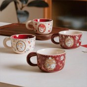 Resim Vintage Sevimli Para Kazanan Kedi Kahve Bardağı - Kırmızı Kravatlı Seramik Yavru Tasarımı, Yalıtımlı, Elde Yıkanabilir - Kedi Sevgilileri İçin Mükemmel Hediye, Kahve Barı Aksesuarları 