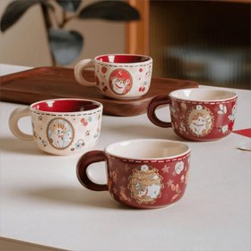 Resim Vintage Sevimli Para Kazanan Kedi Kahve Bardağı - Kırmızı Kravatlı Seramik Yavru Tasarımı, Yalıtımlı, Elde Yıkanabilir - Kedi Sevgilileri İçin Mükemmel Hediye, Kahve Barı Aksesuarları 