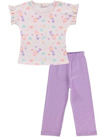 Resim Civil Girls Deniz kızı Desenli 2-5 Yaş Pijama Takımı - Uçuk Pembe-Lila - Uçuk Pembe-Lila / 5-6 Yaş 