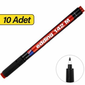 Resim Edding 142M Permanent Asetat Kalemi M Uç 10 Adet - Kırmızı (Kutu) 