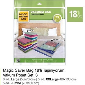 Resim Magic Saver Bag 18´Li Taşınıyorum Vakumlu Poşet Seti 3 