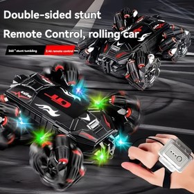 Resim Her türlü arazide kullanılabilen hareketli uzaktan kumandalı 2.4GHz çift taraflı off-road oyuncak araba, USB şarjlı, havalı ışıklar ve gerçekçi sesler, keyifli yarış deneyimi, Cadılar Bayramı ve Noel hediyeleri 
