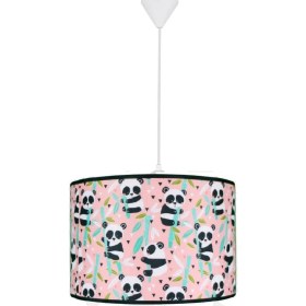 Resim Şenay Aydınlatma Çocuk odası Silindir Kumaş Sarkıt Avize-Yavruağzı Panda 